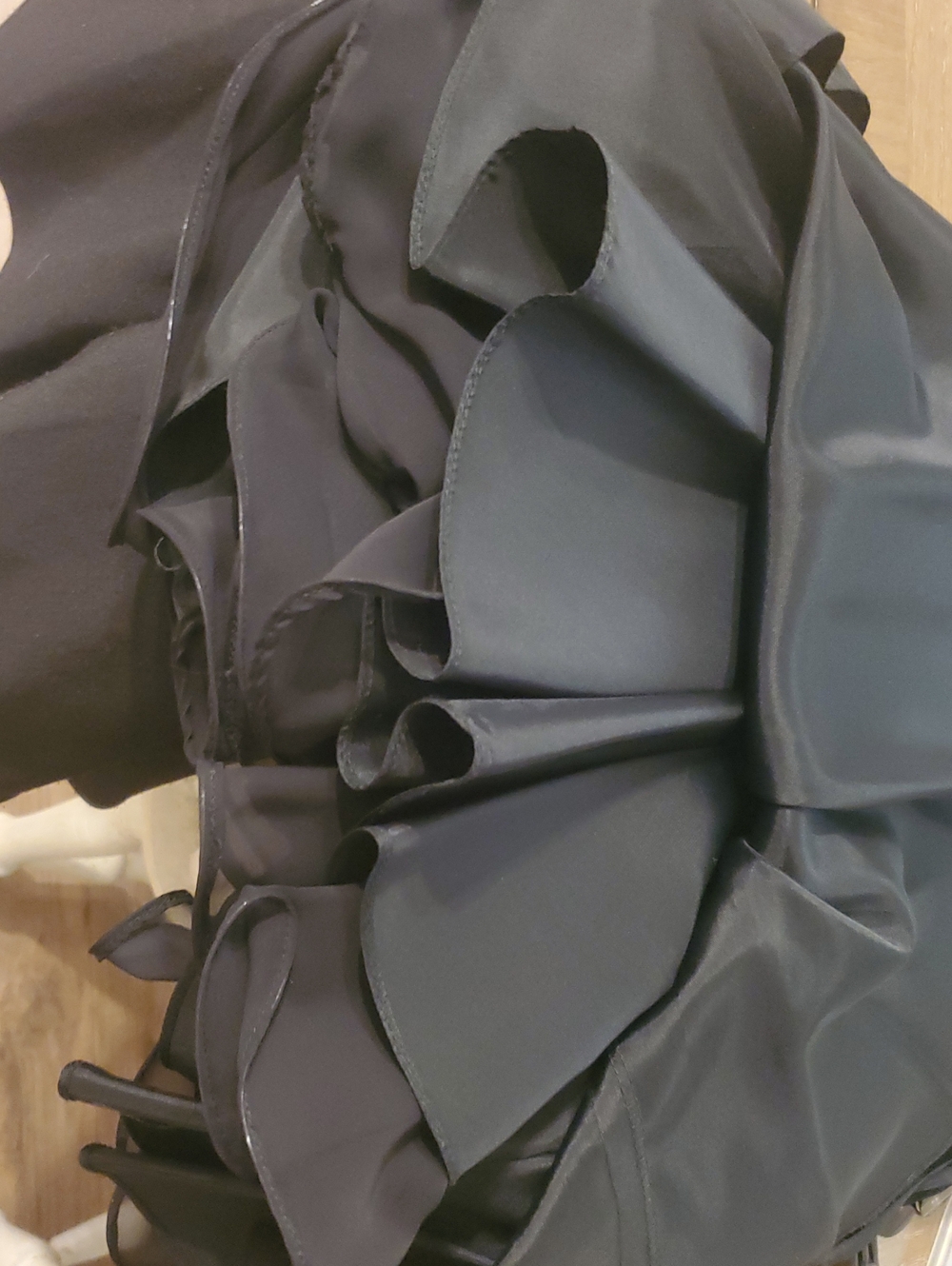 Black Sequin Tiered Evening Dress - Picture 10 of 10